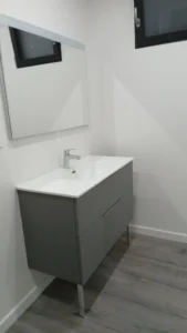 Renovation salle de bain Saint amant tallende pose vasque meuble mirroir LG FINITIONS 63